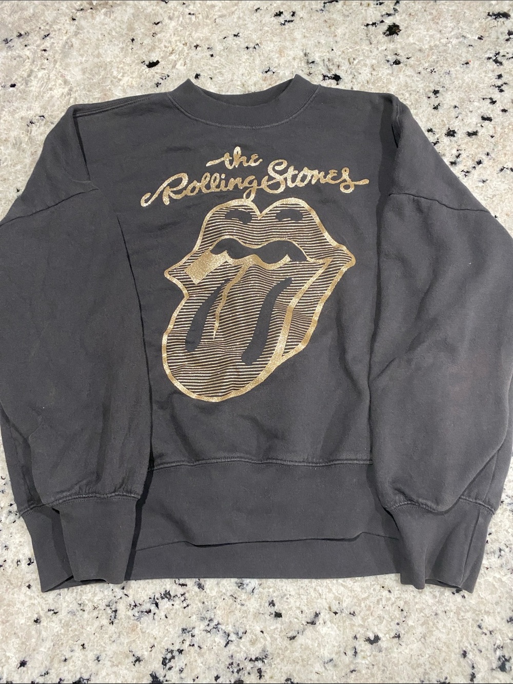 Abercrombie Kids size 15/16 Rolling Stones Glitter Logo Top